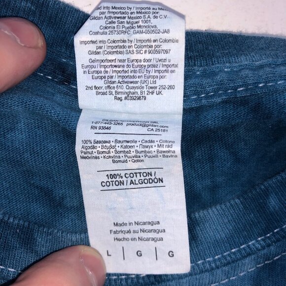 Andy Black T-Shirt Mens L Blue White Tie Dye Vans Warped Tour 2017 Short Sleeve - Picture 8 of 9